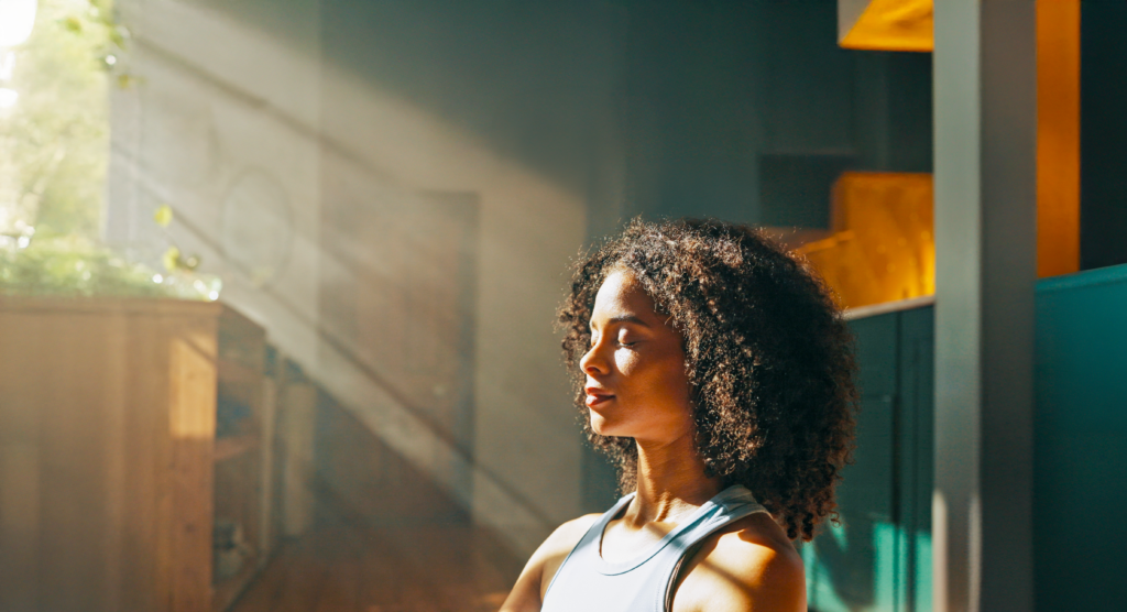 woman meditating